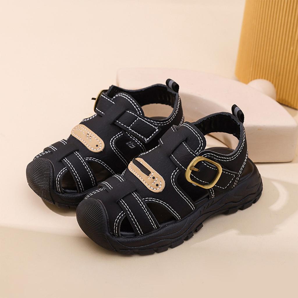 Kids Soft Sole Sandals Sport Style Open Toe Beach Shoes Adjustable Hook and Loop Closure Non Slip Lightweight Outdoor Footwear