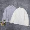 Johnature Pilzbesatzhemd Retro Gepresstes Plissee Schnürhemd Frühling Japanische Baumwollhemden
