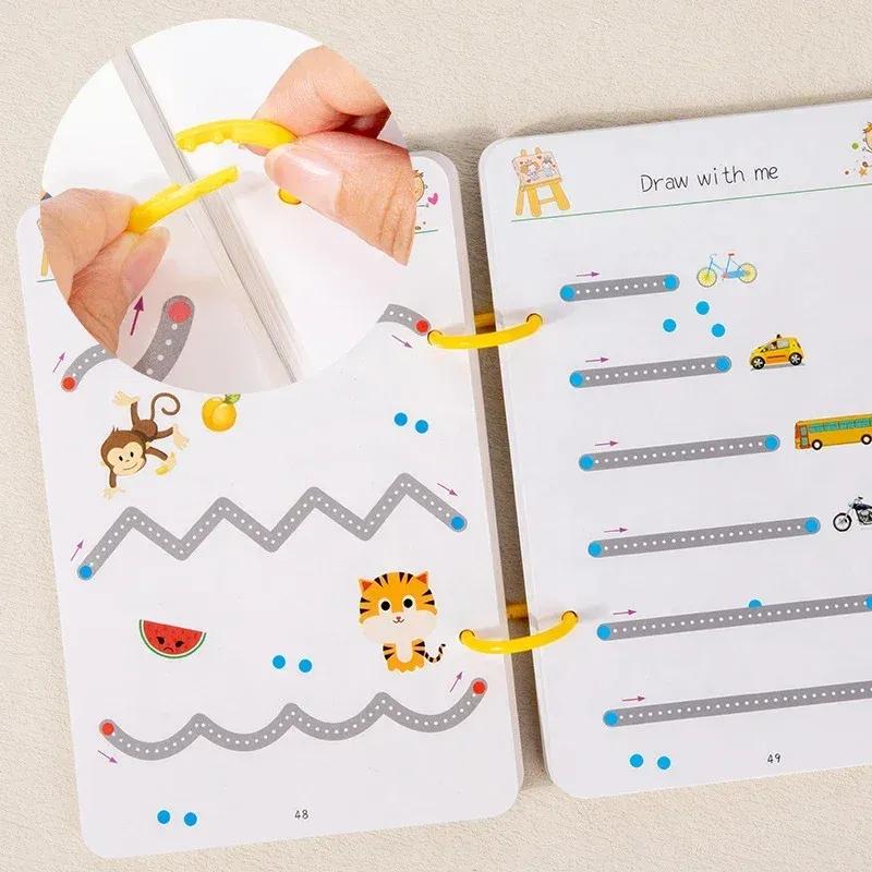 Reusable Magical Tracing Drawing Workbook for Kids Pen Control Training Drawing Practice Copybook Early Education Stationery