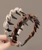 Solid Color Satins Non-Slip Headband Teeth Stretchy Fabric Wrapped Hairband for Women Daily Hair Accessories