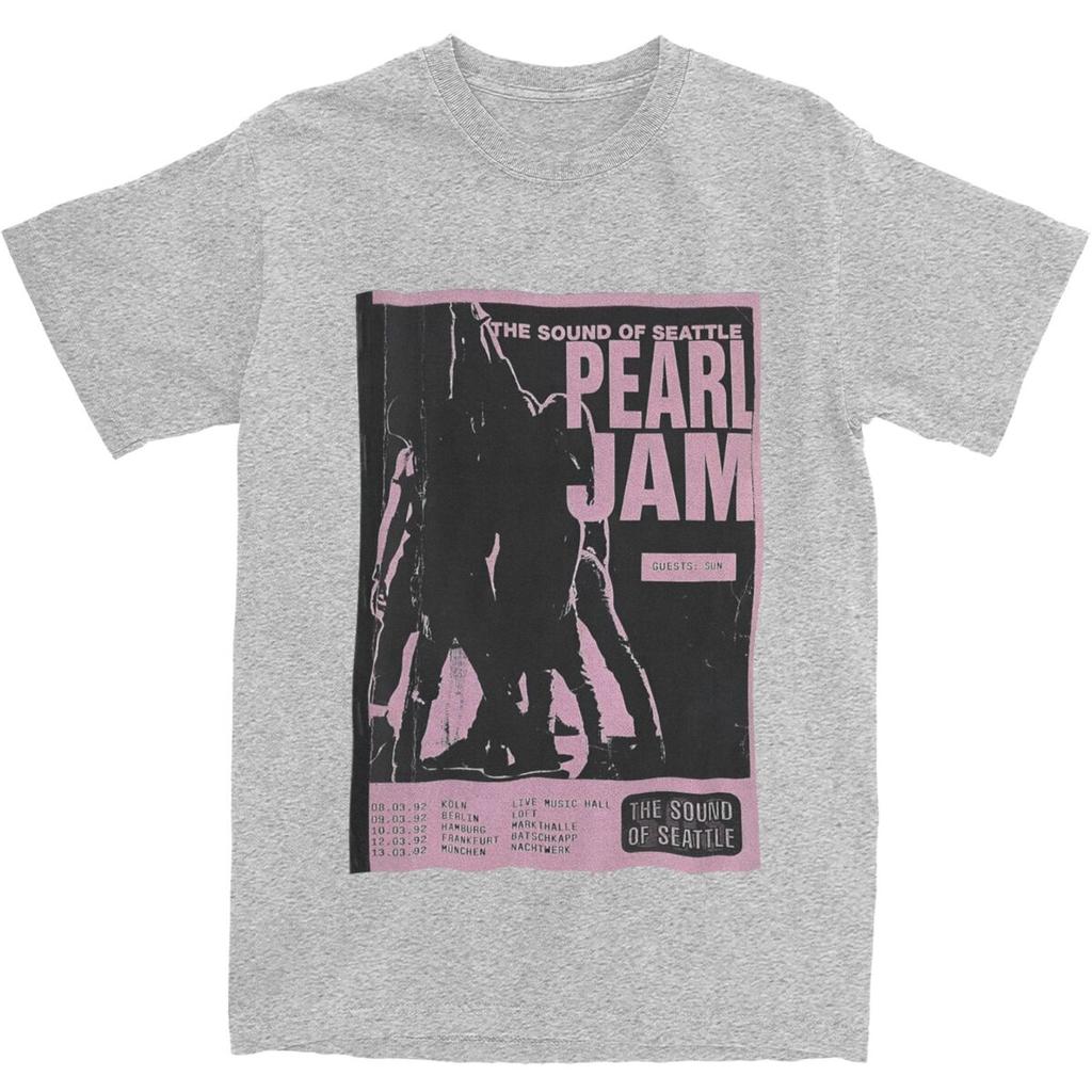 Pearls Jams Poster T-Shirt Herren Y2K Lustige Baumwoll-T-Shirts Sommer Atmungsaktive Freizeit-Tees Design Übergröße Kleidung