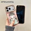 Phone Case: 2D Flat Lambskin Suitable for iPhone 18 17 16 15 14 13 Pro Protective Case, Hand-drawn Girl, Christmas and Halloween Gifts