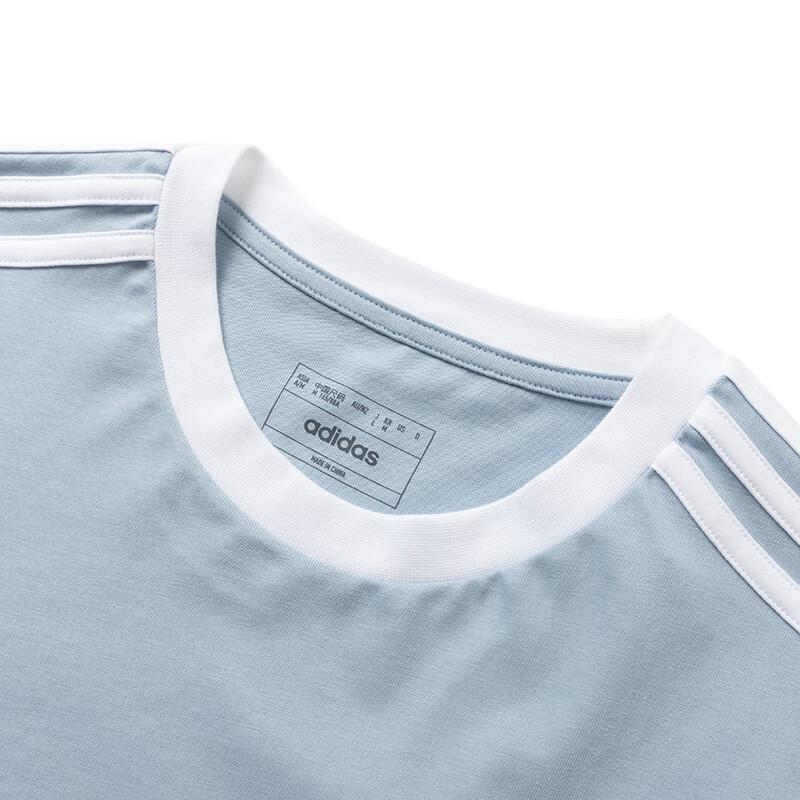 Adidas ESSENTIALS 3 Stripes T Shirt Women's Light Blue JI6979