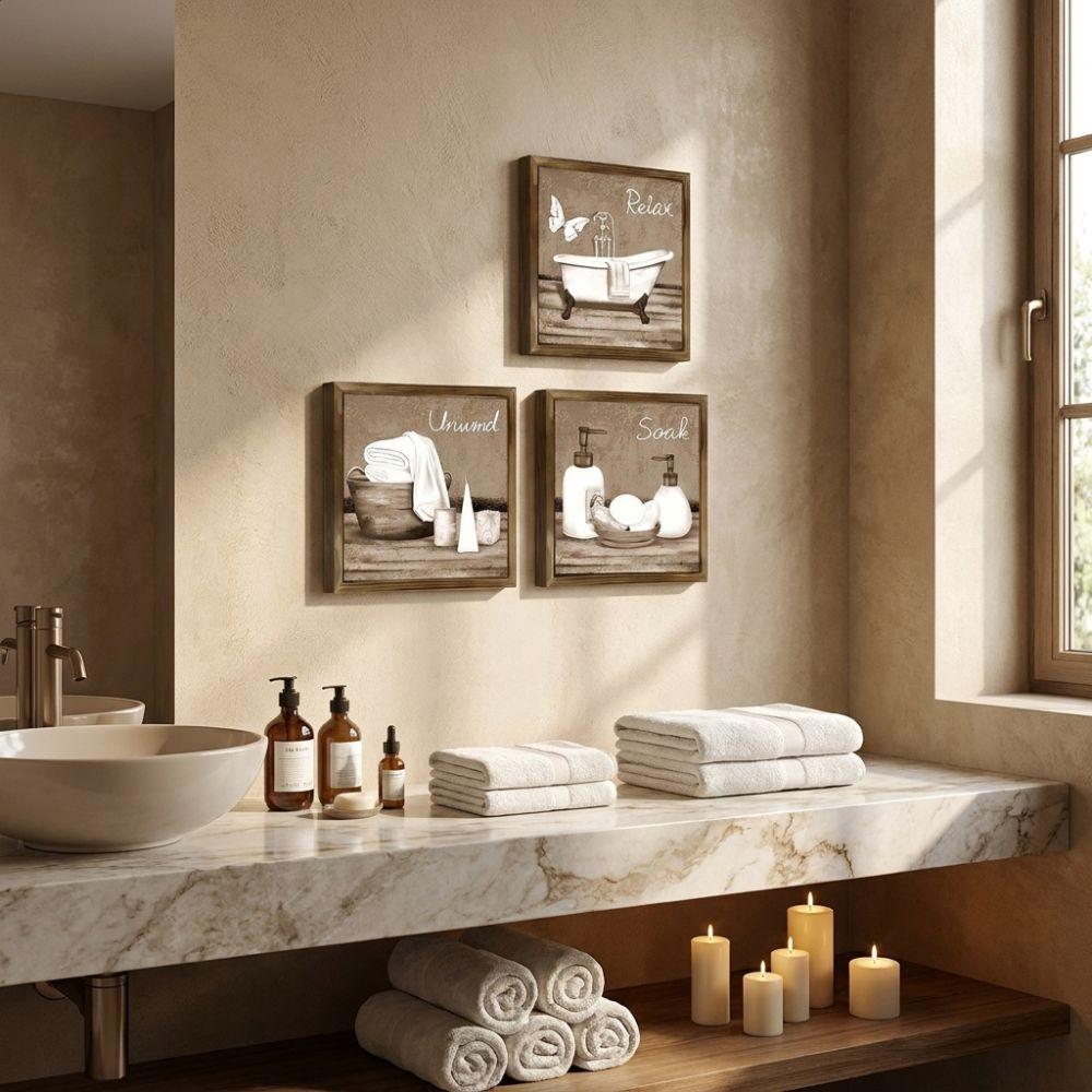 3 Stück Vintage Wanne Spa Szene Wand Holzschilder Bauernhaus Entspannen Einweichen Entspannen Wandkunst Zuhause Badezimmer