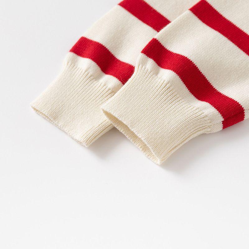 Spring and Autumn Children's Clothing Boys' Sweater Cardigan Baby Striped Knitwear Round Neck Clothes Children's Woolen Top Jacket
