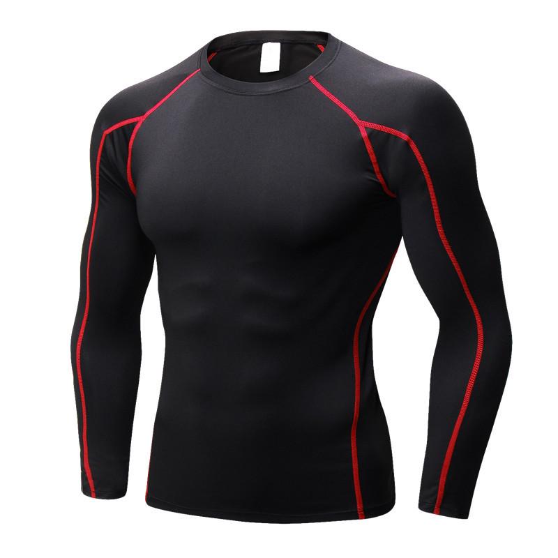 Men's Pro Compression Long Sleeve Running T-Shirt - Elastic, Sweat-Wicking, Quick-Dry for Sport & Fitness