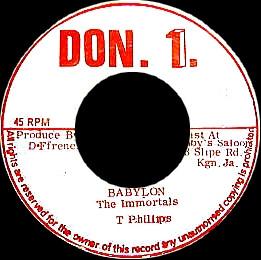 

7inch Record IMMORTALS - Babylon NONE Don 1 2011 UK Reggae, Ska & Dub Used