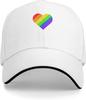 Rainbow Heart Pride LGBT Adjustable Baseball Cap Casual Polyester Baseball Hat Unisex