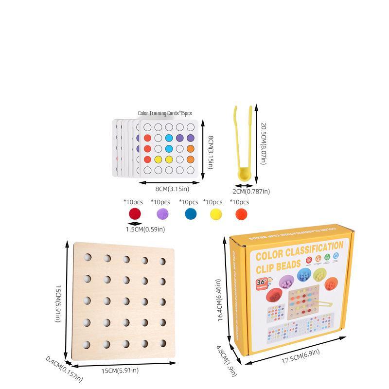 

Montessori Color Matching Beads: Wooden Educational Toy for Number Recognition and Fine Motor Skills