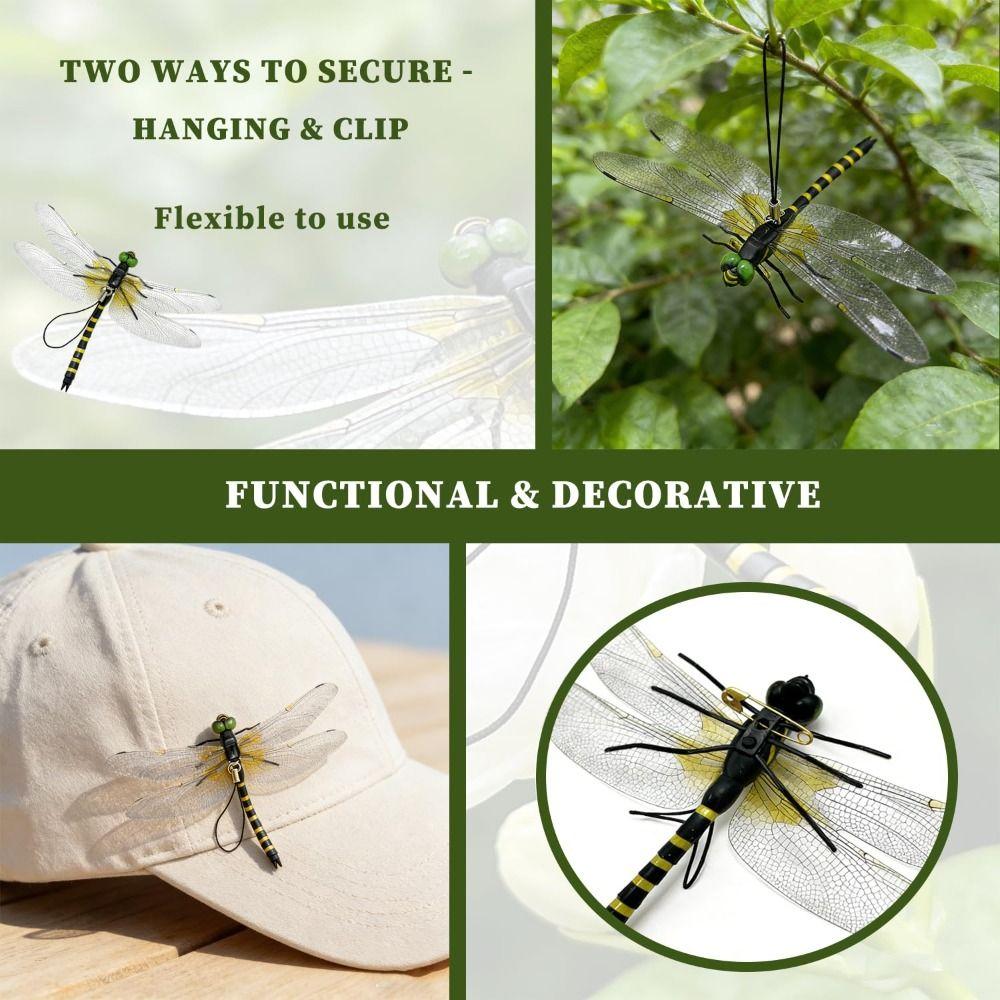 Scare Away Simulation Dragonfly Insect Model 3D Dragonfly Garden cor Outdoor Hanging Ornament