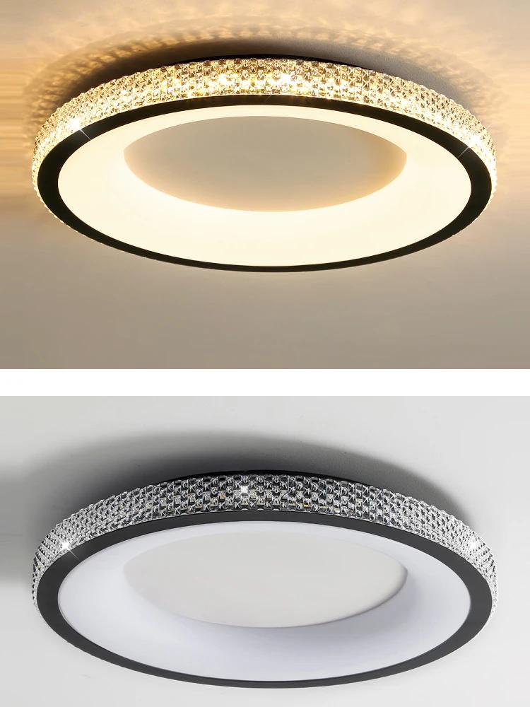 Modern Luxury LED Ceiling Light Remote Control Bedroom Living Room Acrylic Pendant Home Decoration Circular Lighting Fixtures