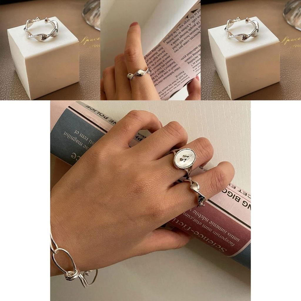Elegant Korean Inspired 925 Silver Moebius Twisted Abstract Ring For Gift Giving