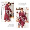 Yaoting Men's Long Sleeve Silk Pajamas and Robe Set, Ice Silk Fabric, WP032