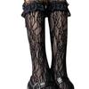 Women's Japanese JK Black & White Lace Slimming Mid-Calf Stockings - Summer/Spring/Autumn