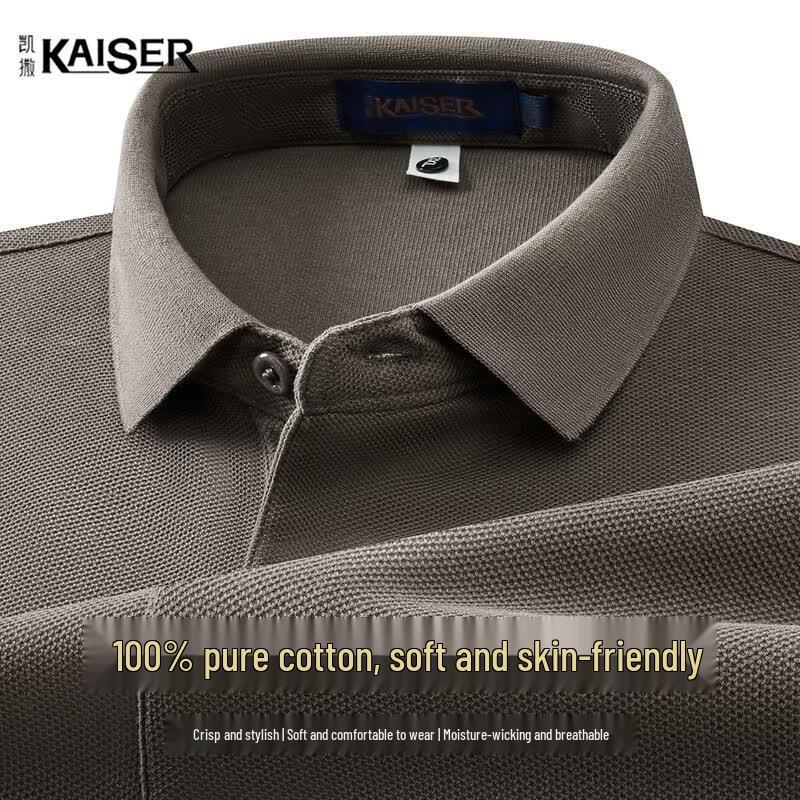 Men s 100% Cotton Long-Sleeve Polo Shirt L