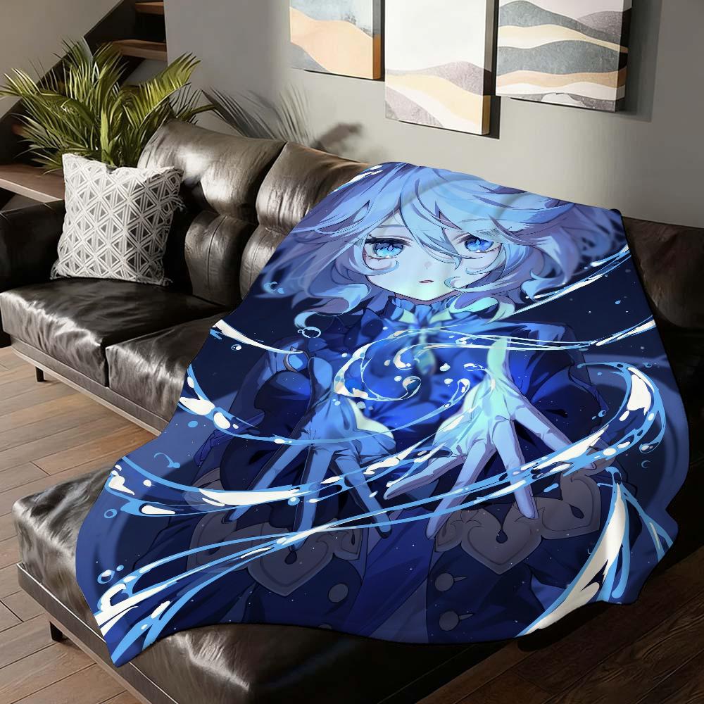 Genshin Impact Game Furina Blanket Soft and Skin Friendly For Couch Bed Napping Bedspread All Seasons Comforter