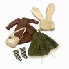 [Maidscp] 16 Ubranek dla Lalek BJD 30cm YoSD Mori Girl Sukienka Warstwowa z Uszami Królika Zestaw 5-elementowy