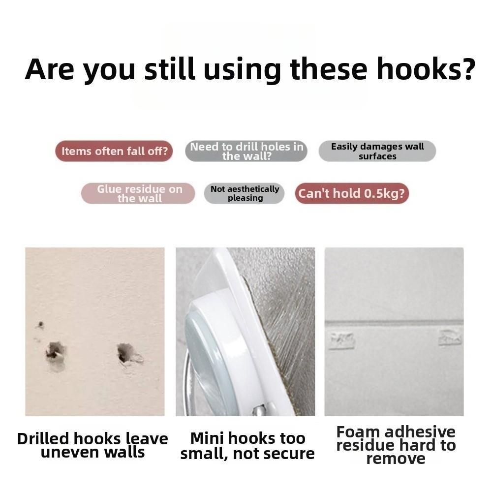 No Traces Mini Strong Hooks Transparent Utility Hooks Invisible Self-Adhesive Hooks  Necklaces