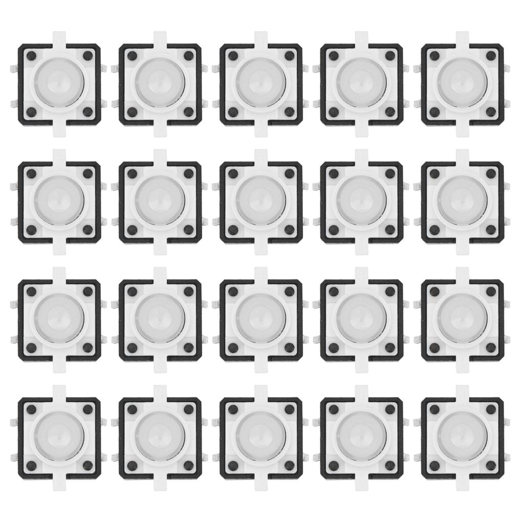 20PCS 12x12x7.3mm Tactile Push Button Switch LED Momentary Tactile Push Button SwitchWhite