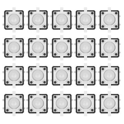 20PCS 12x12x7.3mm Tactile Push Button Switch LED Momentary Tactile Push Button SwitchWhite