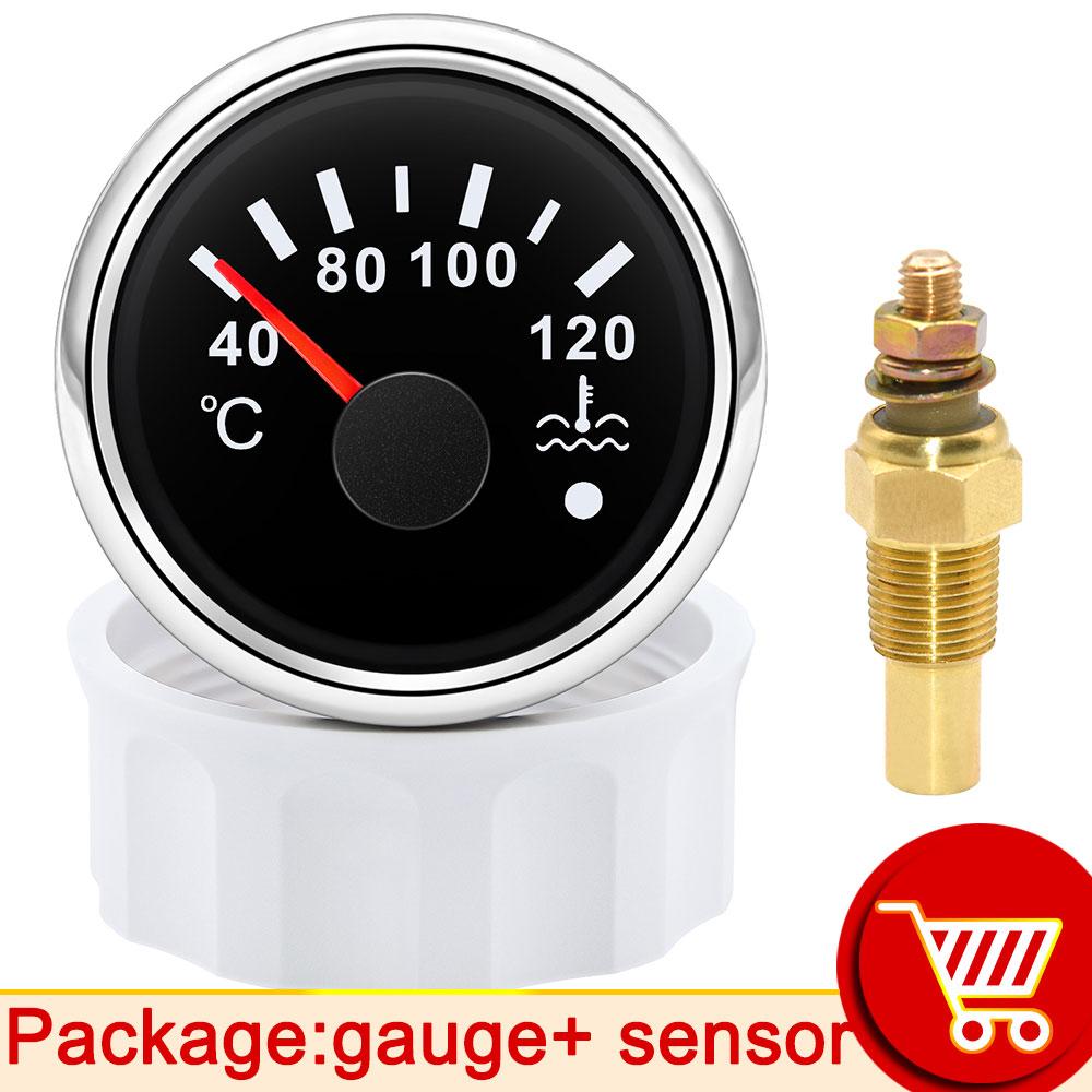 52mm Gauge + 10mm Sensor Car Motorcycle Pointer 40-120 Celsius Water Temp Gauge Temperature Meter Coolant Temperature Sensor