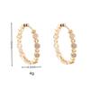 Dainty Female White Round Zircon Stone Hoop Earrings Bling Gold Color Wedding  For Women