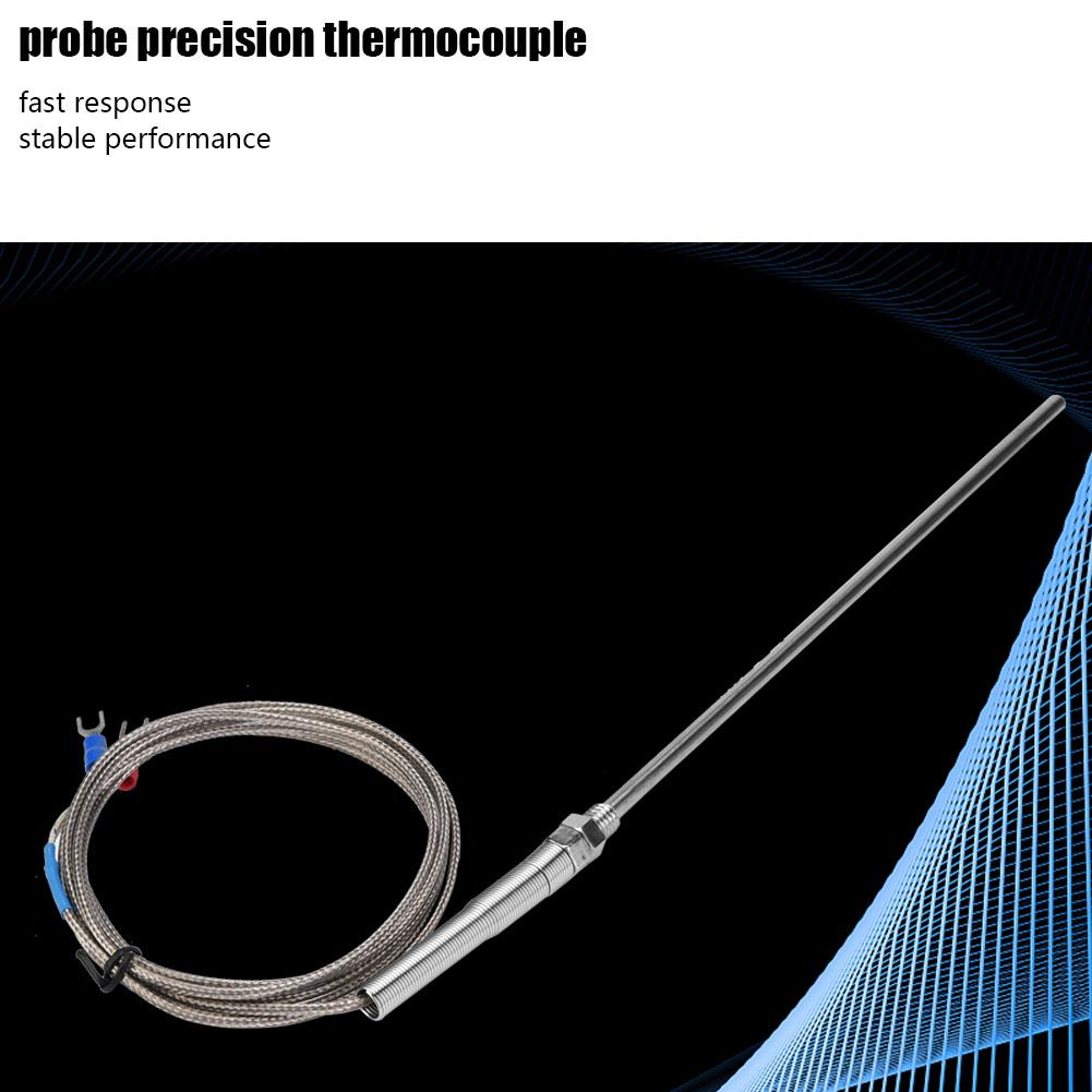 M8 Thread Type K Thermocouple 200mm Probe Temperature Sensor Wire 0 400 Celsius  (3 M)