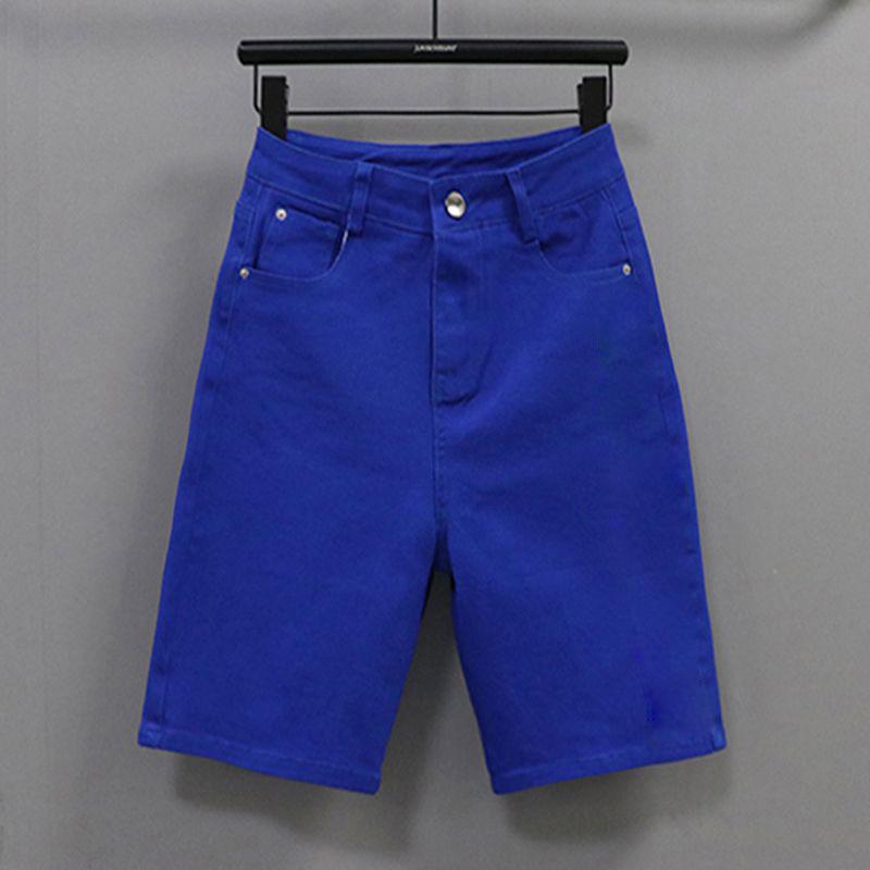 Women's Korean Style High-Waisted Straight-Leg Denim Pants - Versatile, Casual, Stretch for Cycling and Everyday Wear