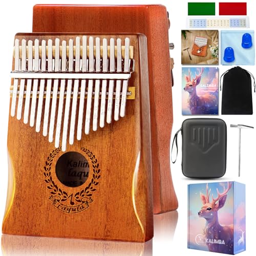 

Kalimba, 17-Key Mahogany Thumb Piano, Beginner s Set with Tuning Hammer, Anti-Vibration Storage Case, Protective Case, Japanese Language Learning Inst