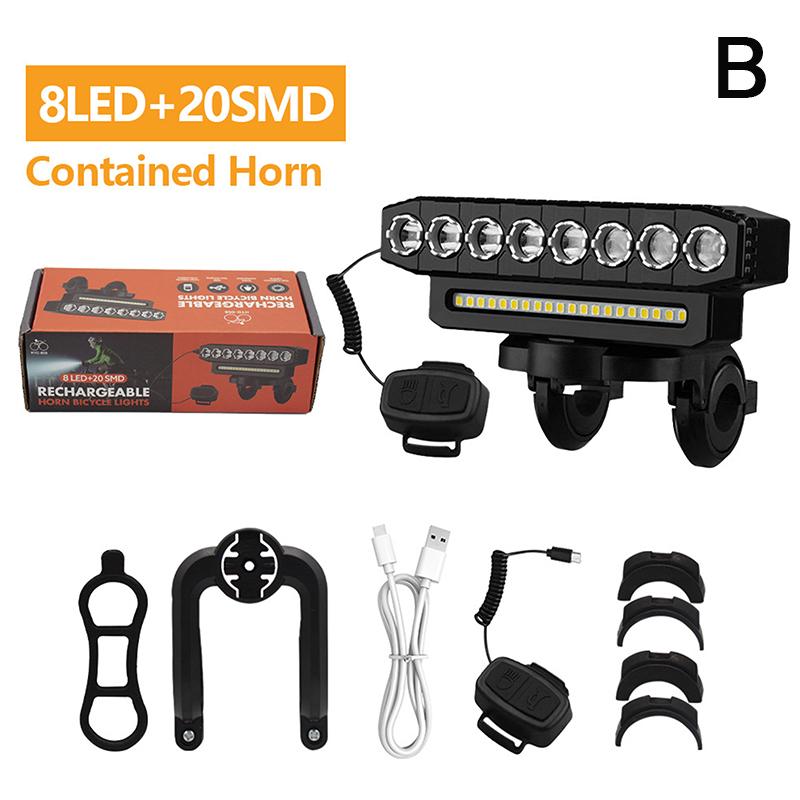 

Usb перезаряжаемый велосипедный передний фонарь 120 дБ велосипедный гудок для велосипеда водонепроницаемый 6 режимов освещения велосипедный звонок передний фонарь легко установить