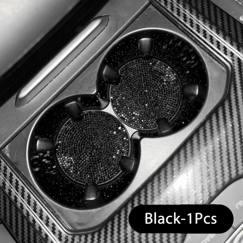 Multifunctional Car Diamond Coaster Water Cup Slot Non-Slip Mat Silica Pad Cup Holder Mat Auto Interior Decoration Accessories