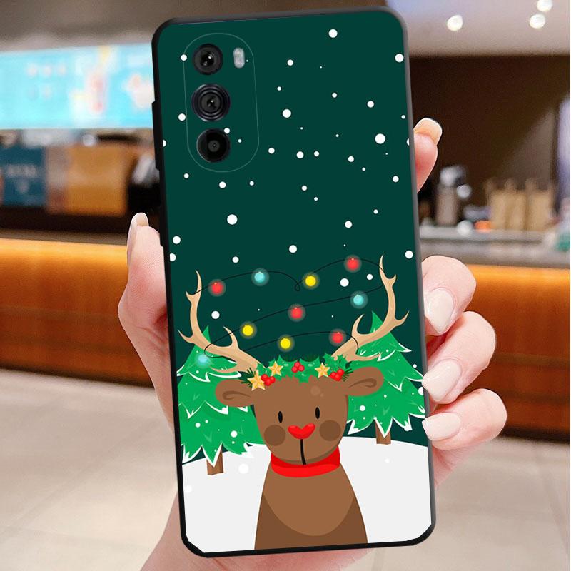 Phone Case For Motorola Edge 50 40 Pro 60 50 40 30 Ultra Neo Fusion Moto G85 G72 G53 G54 G84 G13 G32 Christmas Deer Snowman