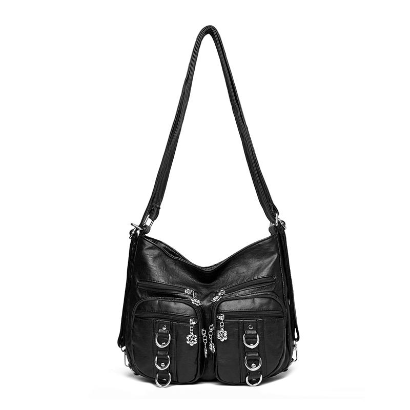 Casual Ladies Hand Bags Designer Luxury Multifunction Handbags Large Capacity Tote Bag Soft Leather Shoulder Bags for Women Sac
