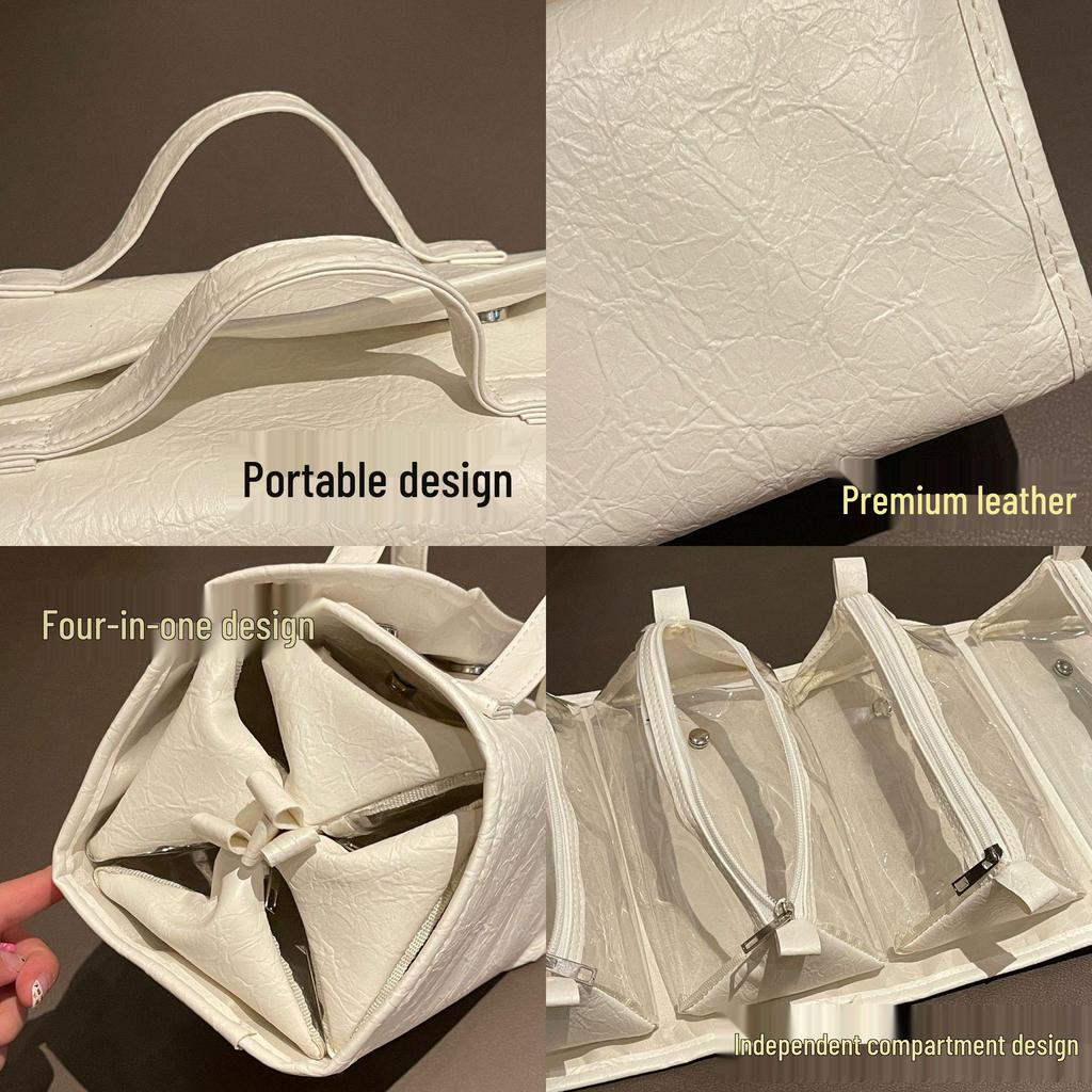 Versatile Travel Makeup Bag: Detachable, Portable & Spacious 4-in-1 Toiletry Organizer