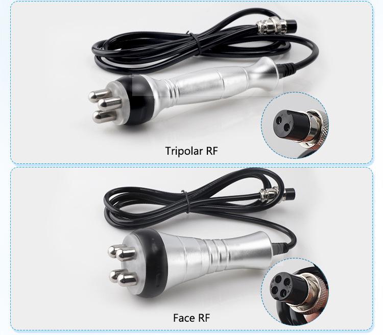 Six-in-One Beauty Device with 40K Head, 3-Pole, 4-Pole, and 6-Pole Handles, Vacuum Handle, Laser Plate, and Strap Accessories