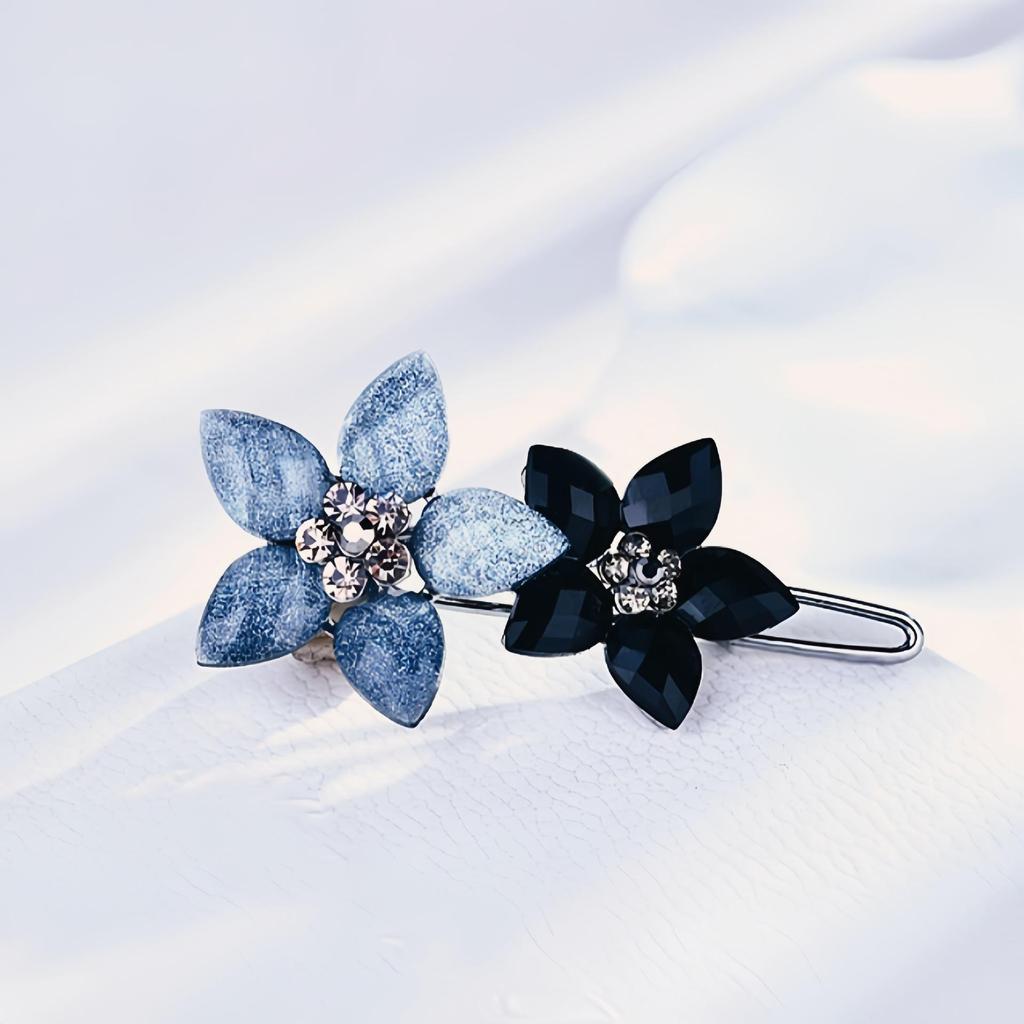 Simple Leaf Five-Petal Flower Hair Clip - Stylish European & American Barrette Frog Buckle