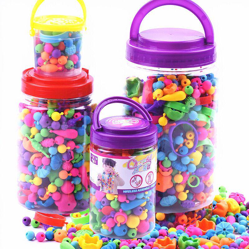 Children's Pop Bead DIY Jewelry Set for Bracelets, Necklaces, Rings, and Headbands