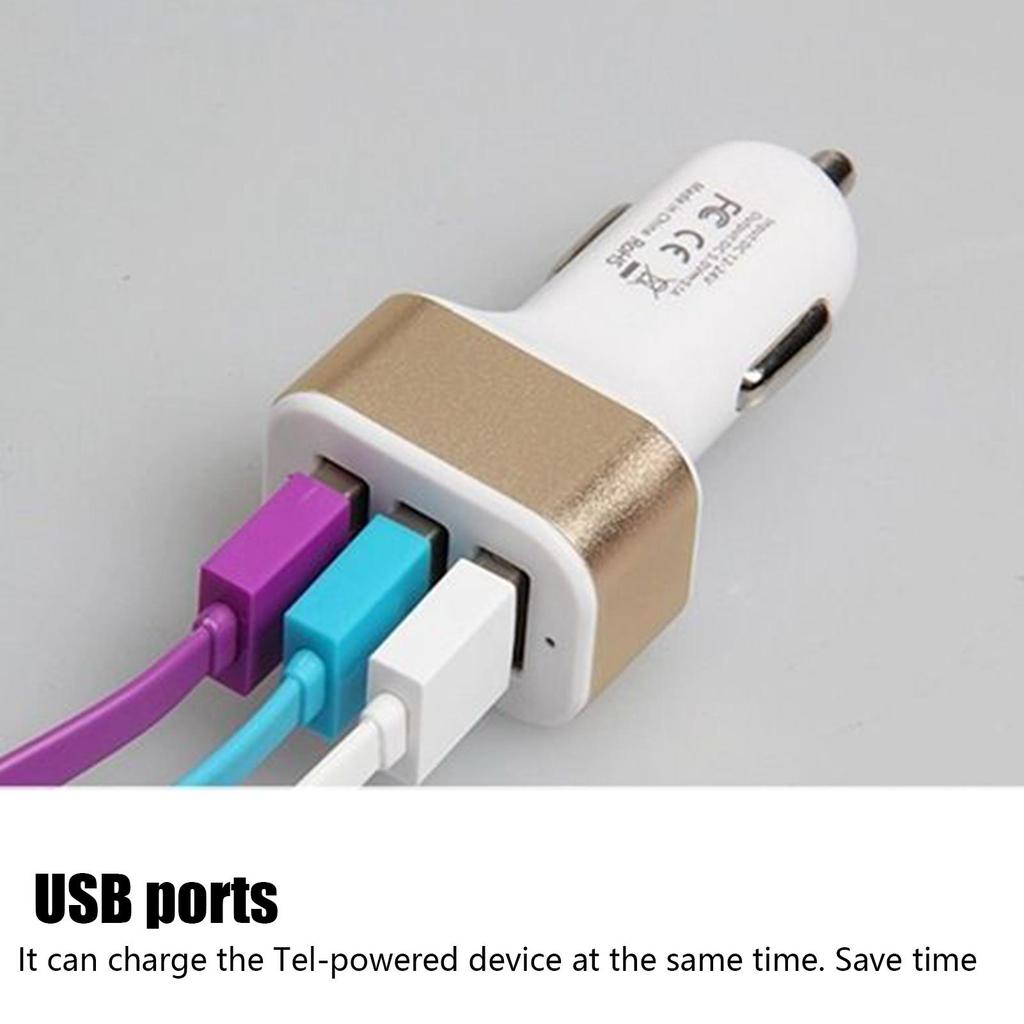 Cell Phone Car Charger Car Charger With 3 USB Ports For Mobile Phones Efficient Heat Dissipation Design Automotive Charging Tool