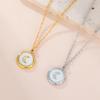 Cutout Oil Drip Moon Pendant Necklace Daily Versatile Skin Brightening Clavicle Chain Elegant Neck Jewelry For Women