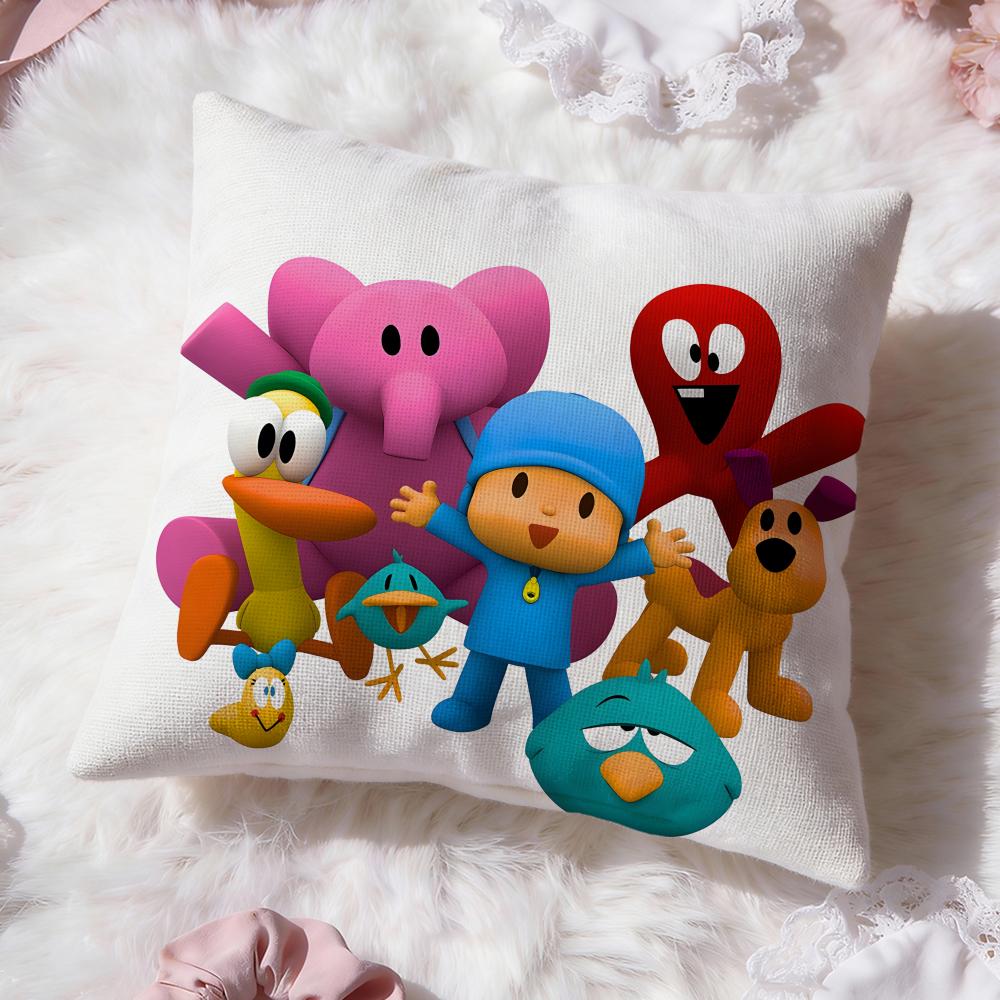 Urocza kreskówka P-Pocoyo Poszewka na poduszkę Premium Comfort Dwustronna Poszewka na poduszkę - Wzór Dwa w Jednym do Każdego Pomieszczenia i Wnętrza Samochodu
