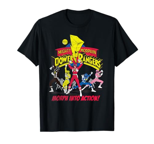 Power Rangers logo transformed into action. T-shirt