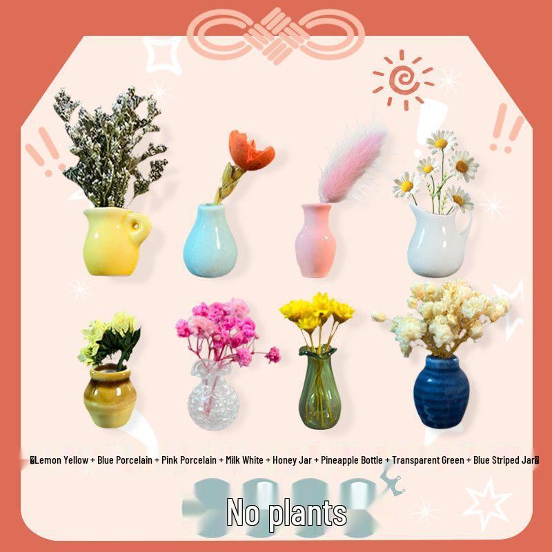 Handmade 3D Ceramic Vase Magnet for Hydroponic Plants & Flowers