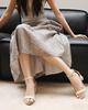 In Stock Black Women's Plus Size Chunky Heel Open Toe Sandals for Summer 2025