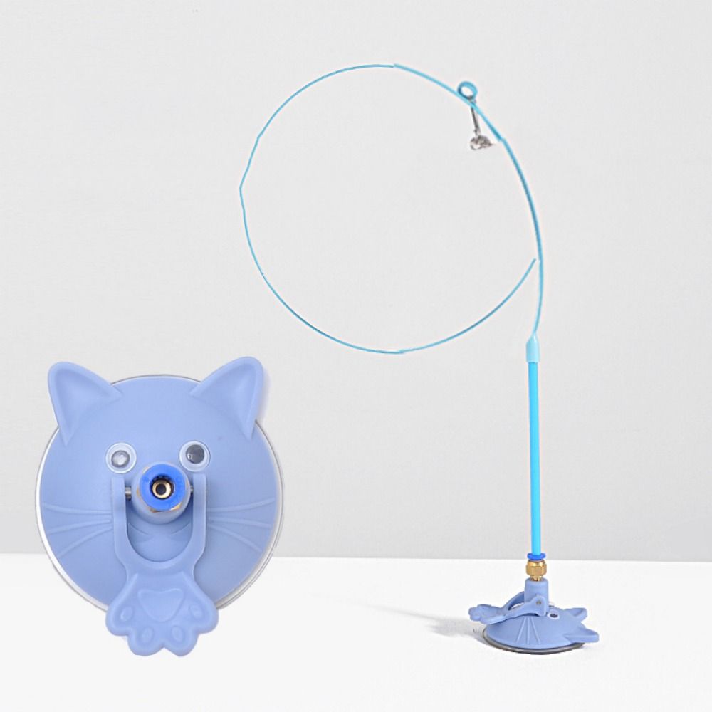 Bite Resistant Suction Cup Cat Teaser Stick Handheld Detachable Cats Toys Feathers Wand Feather Cat Wand with Bell