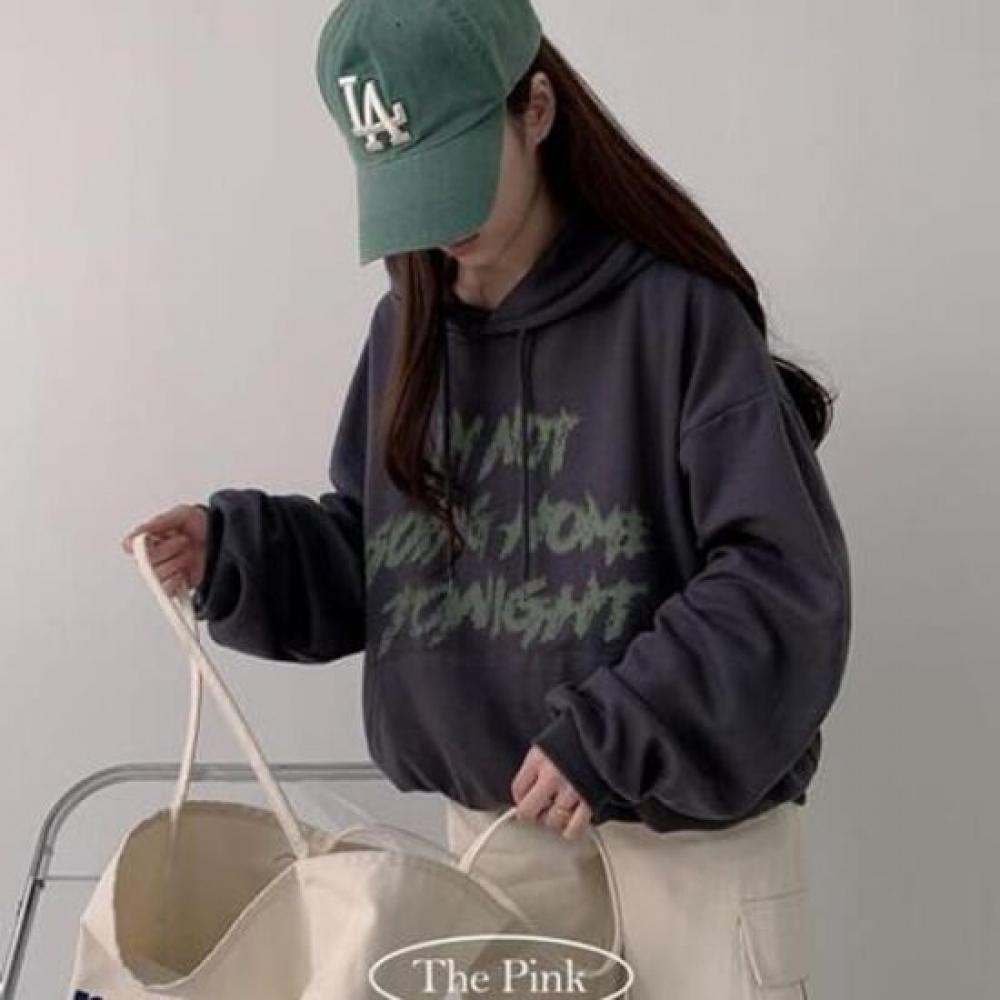 The Pink Oversized Color Block Lettering Hoodie