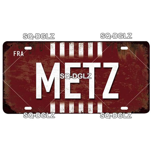 [SQ-DGLZ] Vintage France City Metal Sign Tin Sign Licenses Plate Decor Plaque Metal Vintage Bar Pub Club Home Wall Decoration