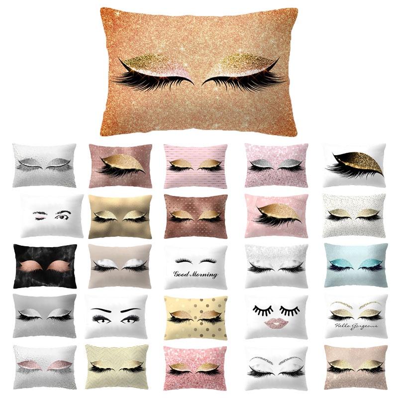 Elegantly Designed Eyelash Pattern Pillow Cover For Stylish Sofa And Seat
