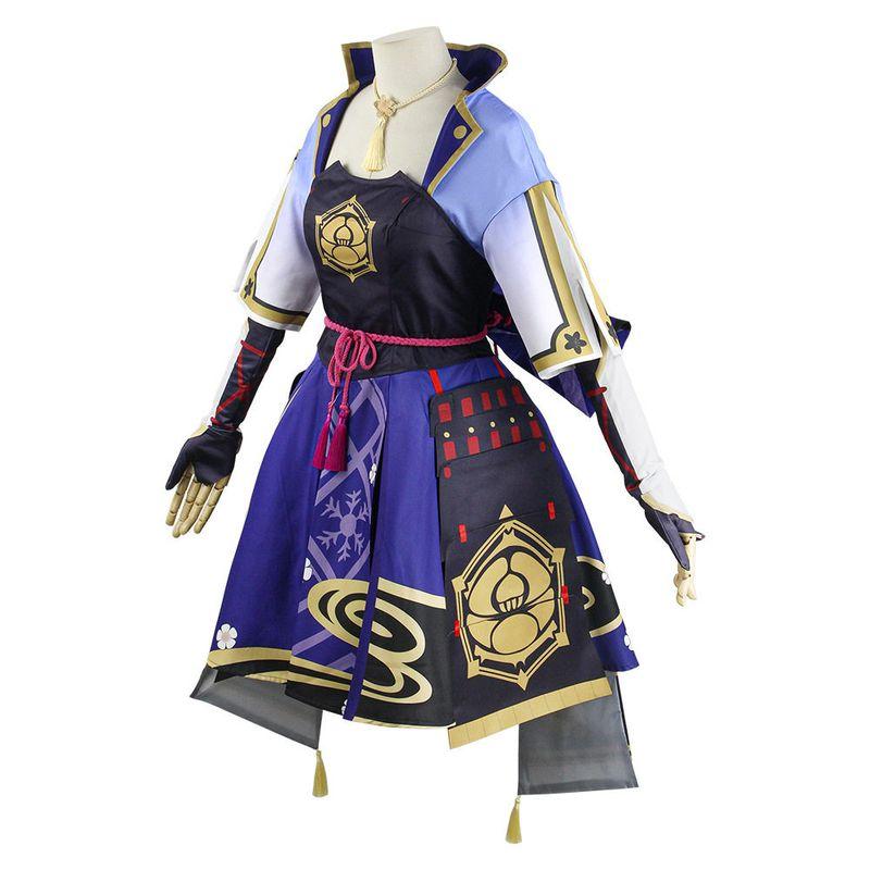 Genshin Impact Cosplay Costume for Women, Kamisato Ayaka Inazuma Lady Cosplay, 2D Character Role-Playing Stage Outfit
