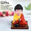 Solar-Powered Moving Head Buddha Monk Statue – Feng Shui Good Fortune Ornament for Car Dashboard, Home and Office