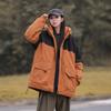 2025 winter new hooded feather tooling color matching fleece clothing fashionable versatile thickened warm and cold-resistant couple jacket